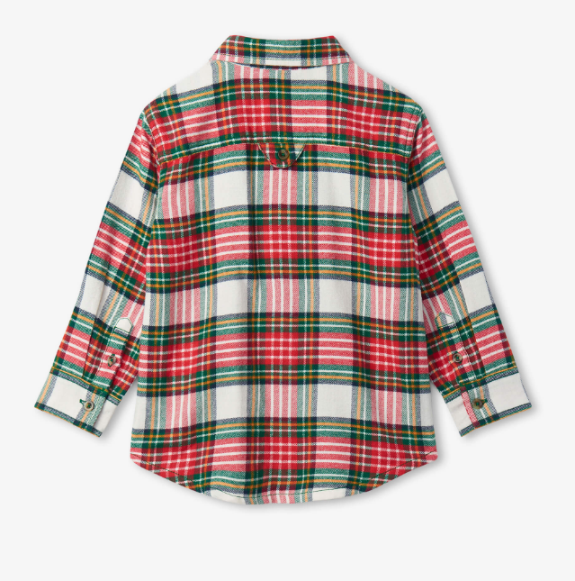 Festive Plaid Button Down Shirt