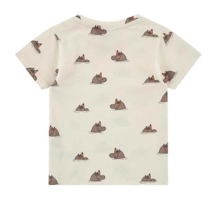 Boys Snorkeling Hippo T Shirt | Off White