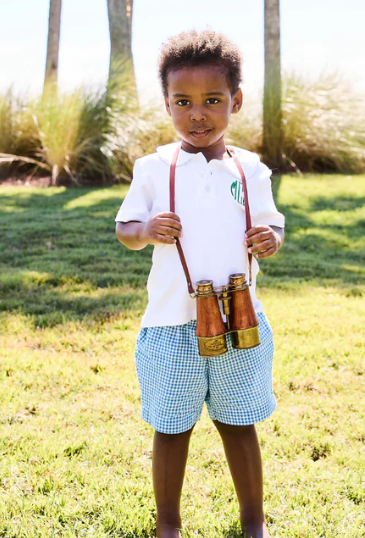 Boy's Printed Play Short | Hydrangea Check