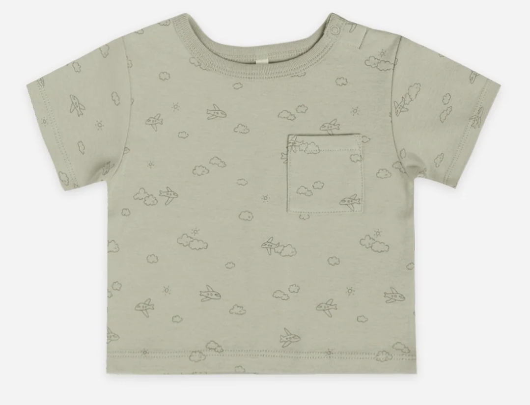 Boxy Pocket Tee | Airplanes