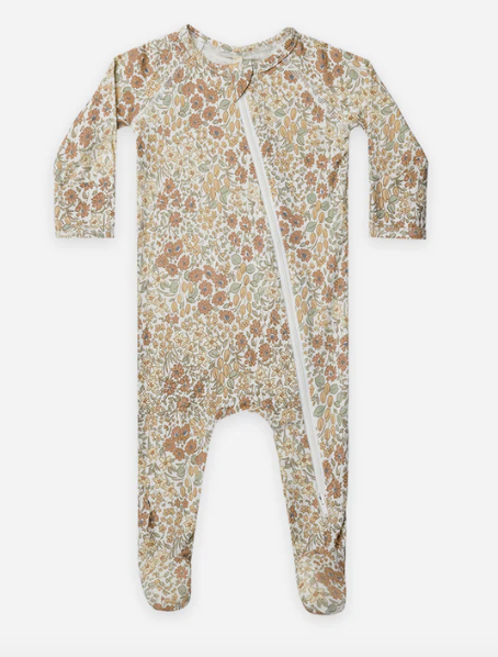 Bamboo Zip Footie | Wild Flowers