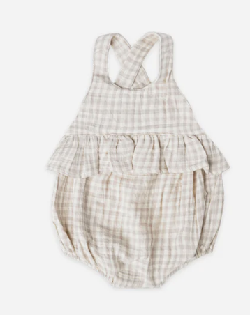 Penny Romper | Silver Gingham