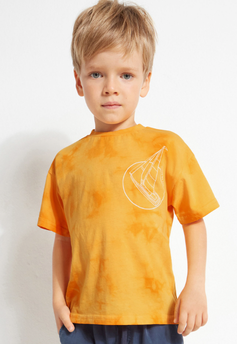 Happy by the Sea T Shirt | Tie Dye Orange | 3021