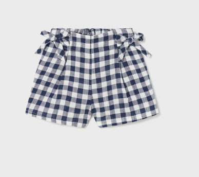Gingham Linen Shorts | Navy | 1271