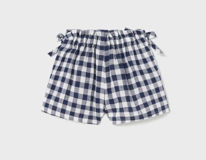 Gingham Linen Shorts | Navy | 1271
