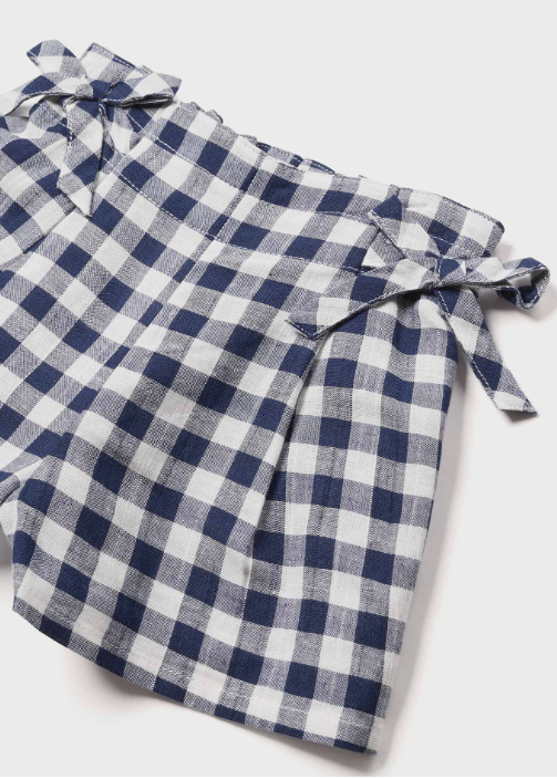 Gingham Linen Shorts | Navy | 1271