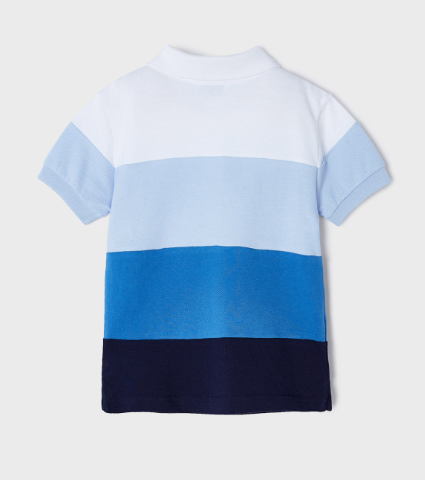 Short Sleeve Color Block Polo | Blue | 3151