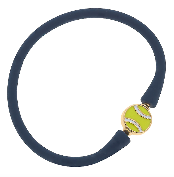 Bali Tennis Ball Silicone Bracelet | Navy
