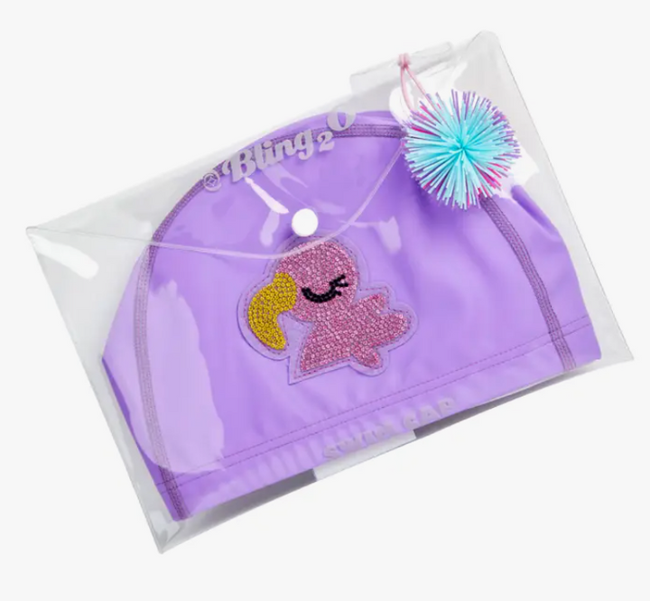 Swim Cap | Purple Flamingo