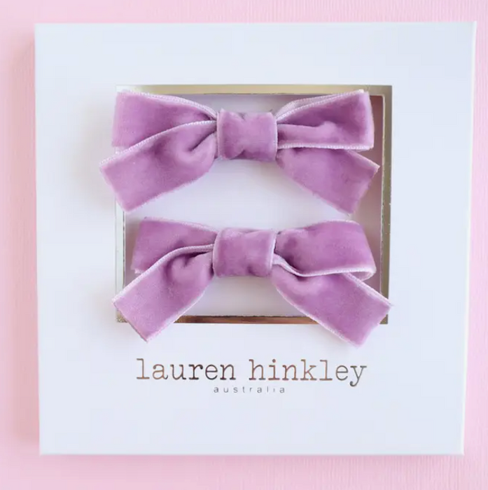 Velvet Bow Set | Pastel Violet