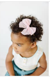 Mini Headband with Embroidered Stripe Bow