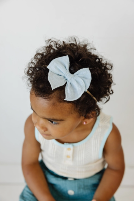 Original Headband with Embroidered Stripe Bow