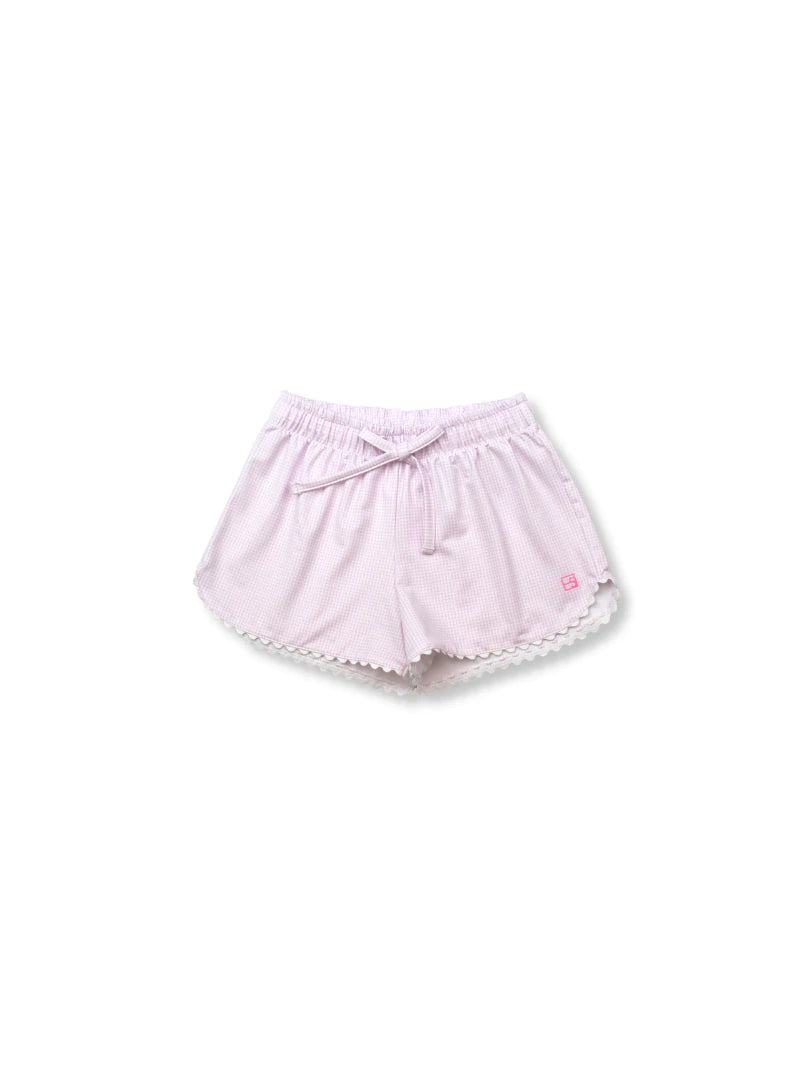 Emily Short | Pink Mini Gingham with White RicRac