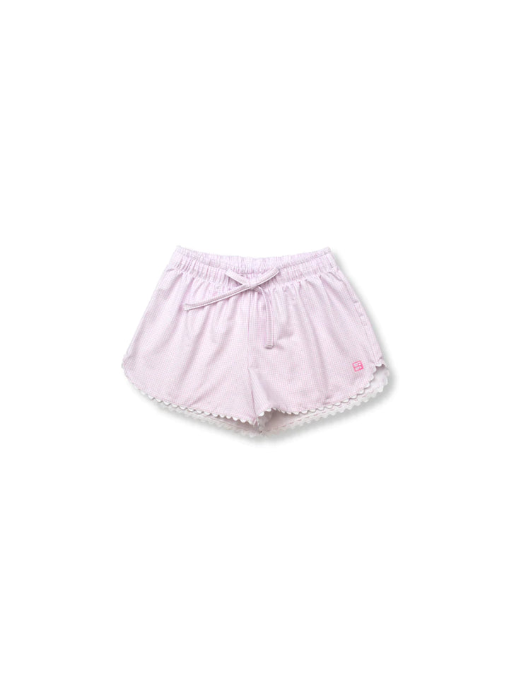 Emily Short | Pink Mini Gingham with White RicRac