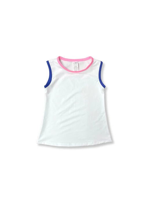 Tori Tank | White, Royal & Pink