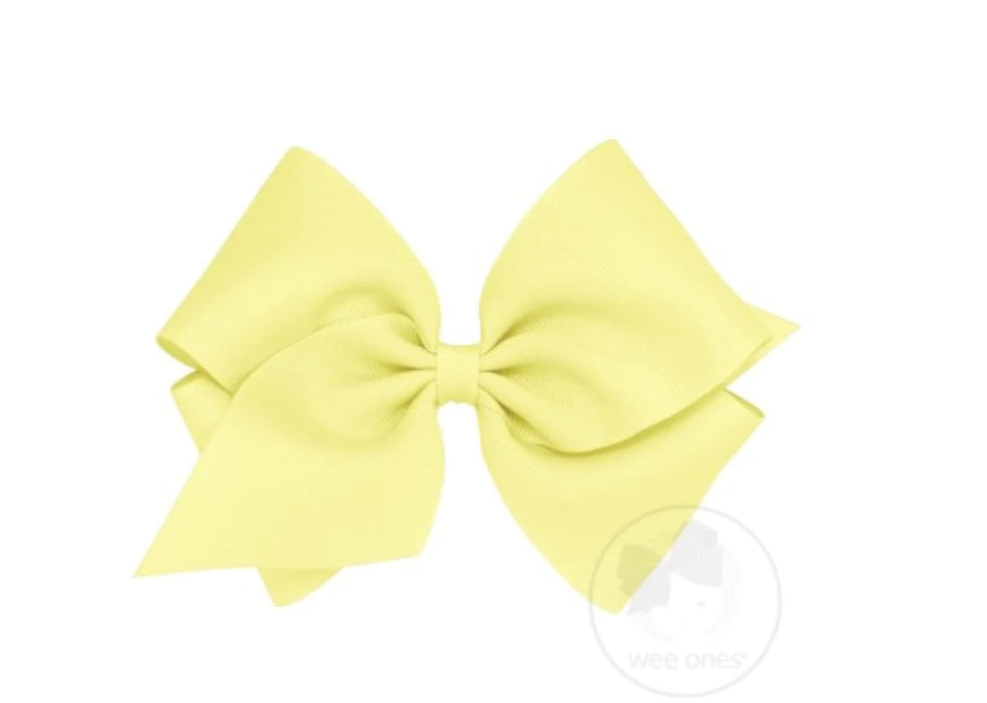 King Grosgrain Hair Bow | Light Yellow