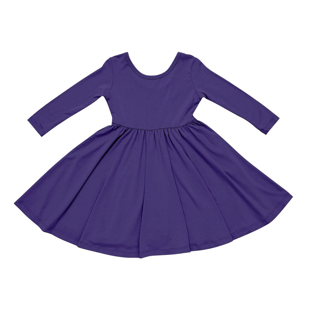 Long Sleeve Twirl Dress | Eggplant