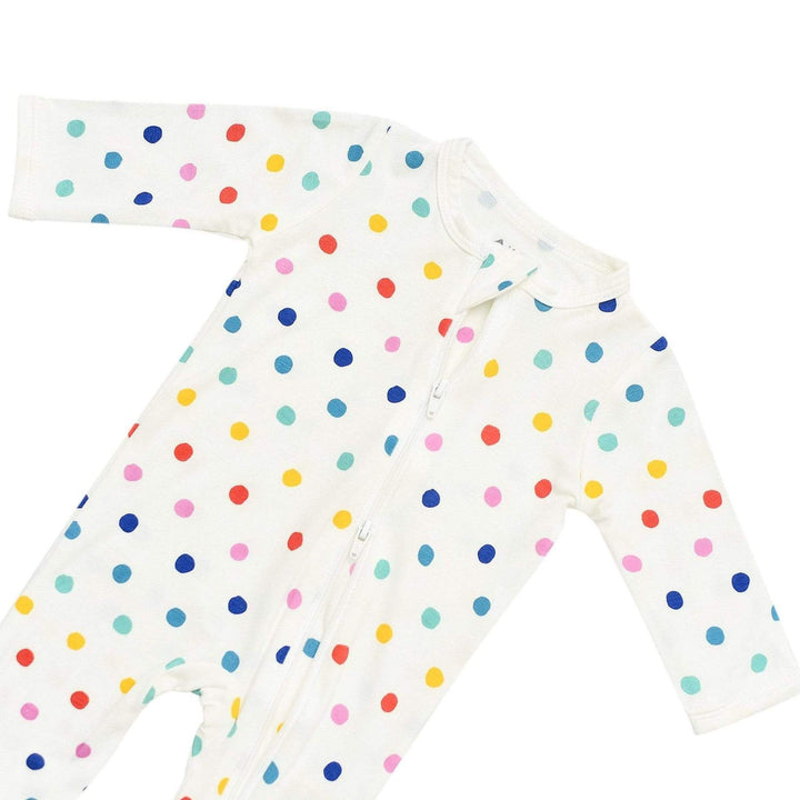 Kyte Zippered Footie | Polka Dots