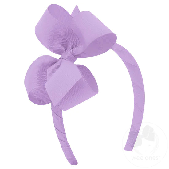 Classic Grosgrain Girls Hair Bow on Headband | Medium