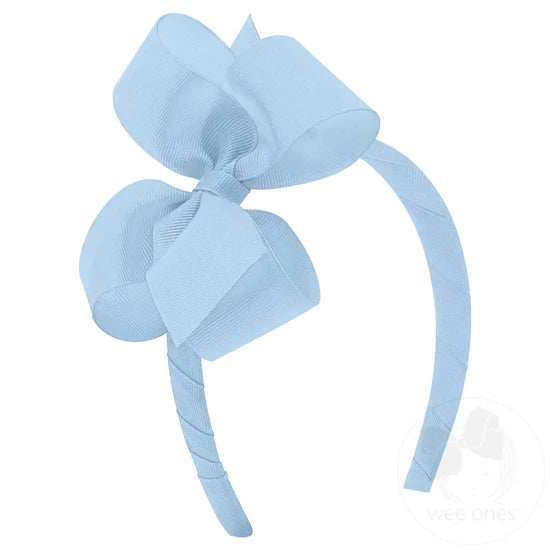 Classic Grosgrain Girls Hair Bow on Headband | Medium