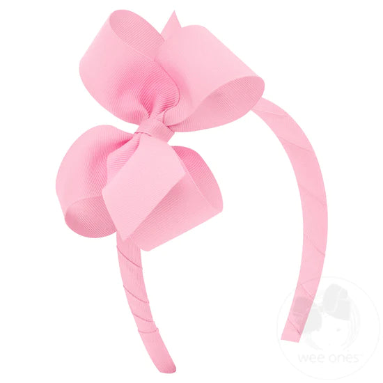 Classic Grosgrain Girls Hair Bow on Headband | Medium