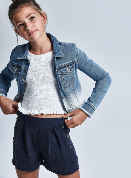 Short Sleeve Smocked T-Shirt | White