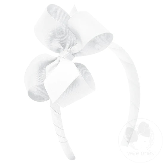 Classic Grosgrain Girls Hair Bow on Headband | Medium